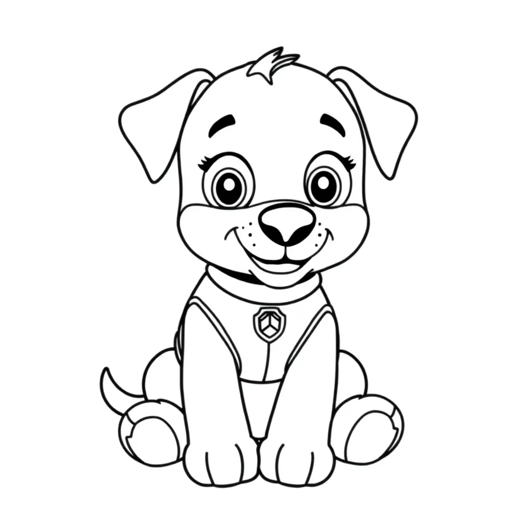 Paw patrol a paw patrol puppy sitting — easy paw patrol coloring page (ages 2–5)