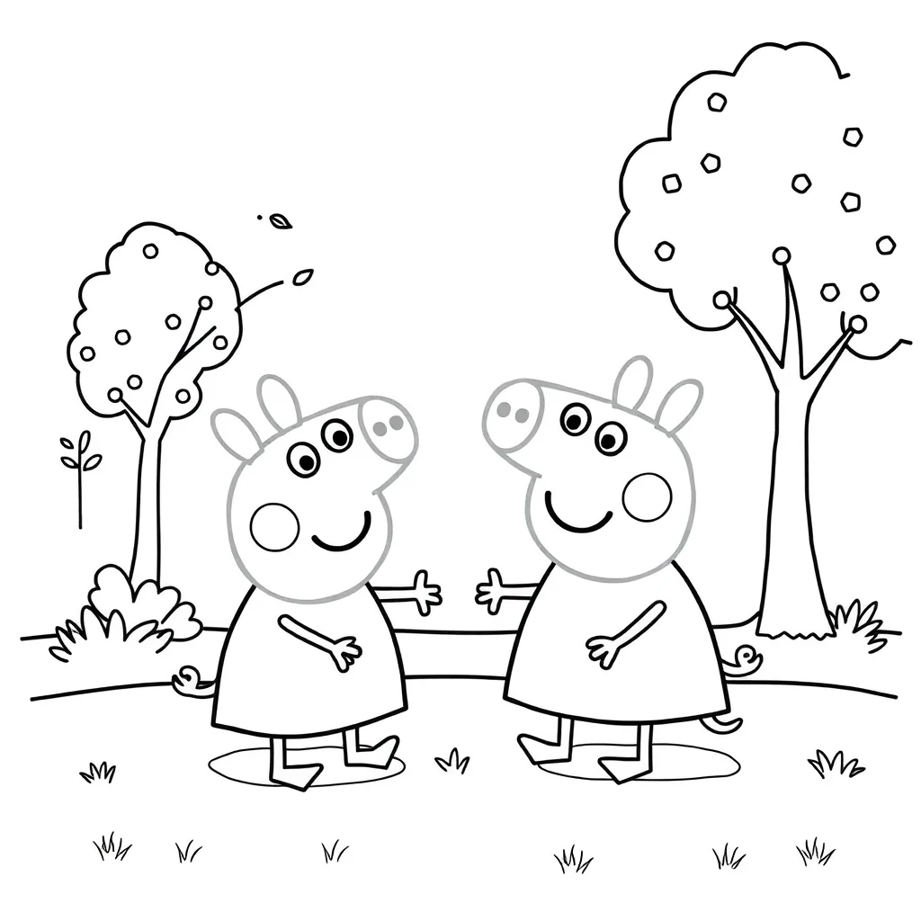 Peppa pig peppa pig playing in the park — easy peppa pig coloring page (ages 2–5)