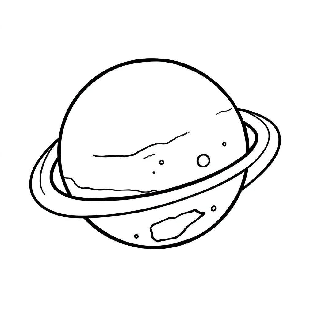 Planets a planet with rings — easy planets coloring page (ages 2–5)