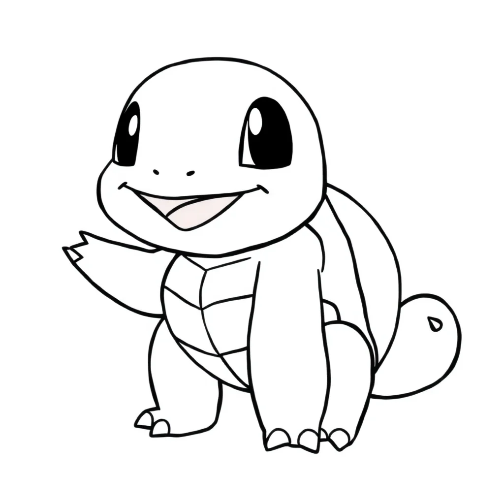 Pokemon a cute squirtle pokemon — easy pokemon coloring page (ages 2–5)