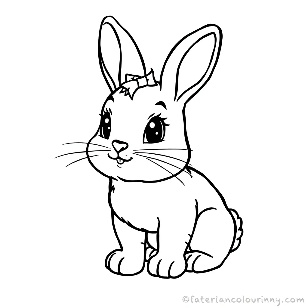 Rabbits a baby bunny — easy rabbits coloring page (ages 2–5)