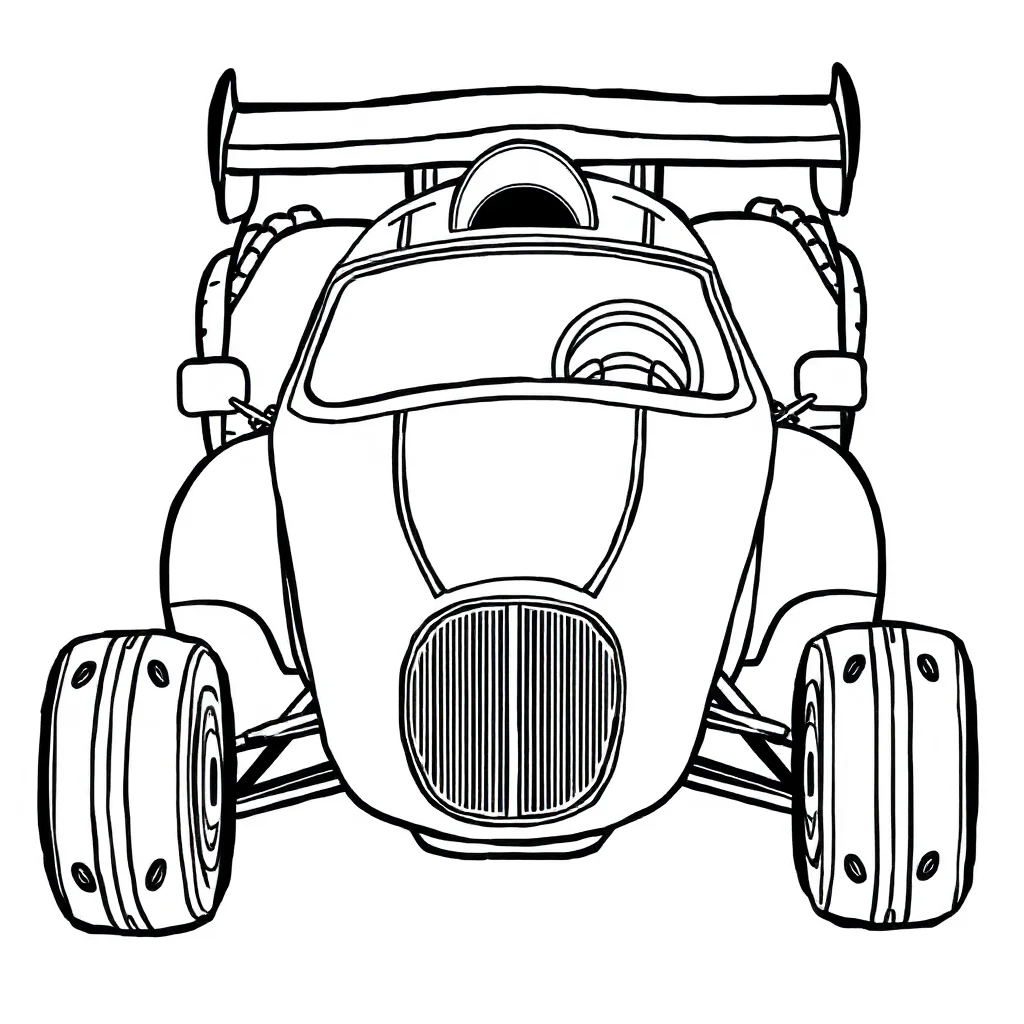 Race cars a race car — easy race cars coloring page (ages 2–5)