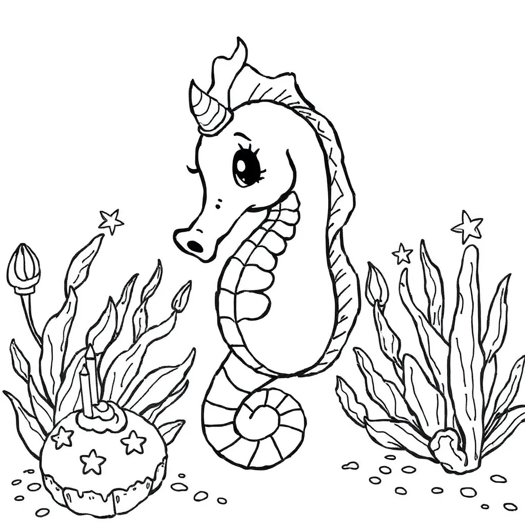 Seahorses coloring pages