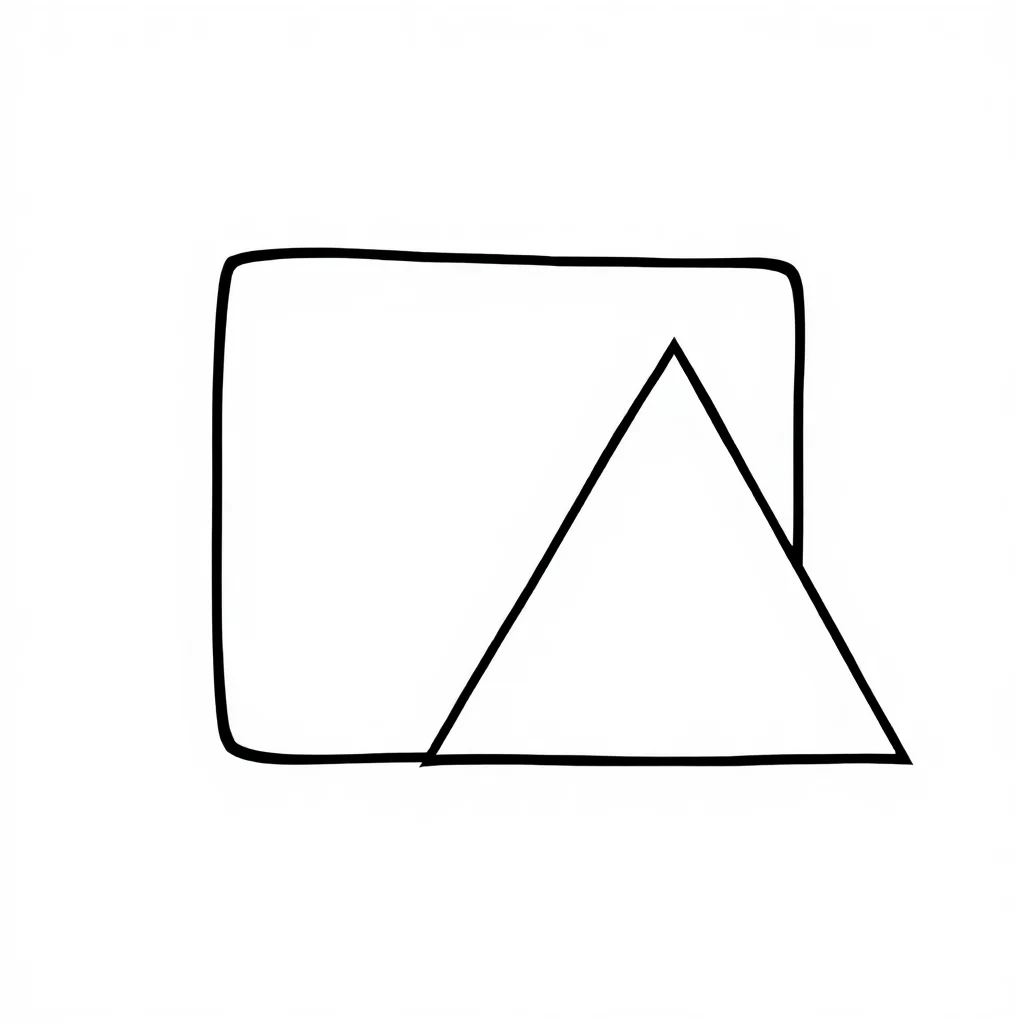 Shapes a square and triangle — easy shapes coloring page (ages 2–5)