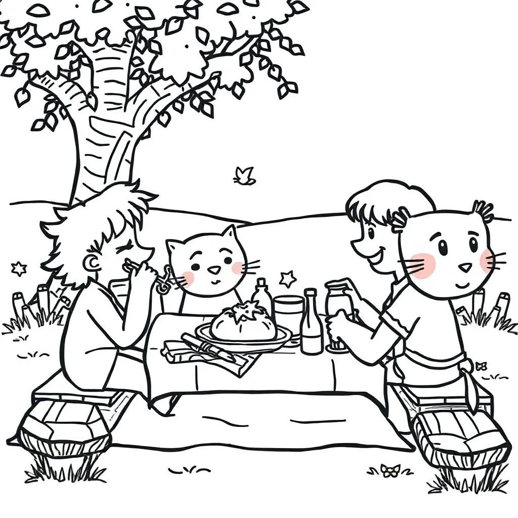 Shapes basic shapes to color having a picnic — classic shapes coloring page (ages 5–10)