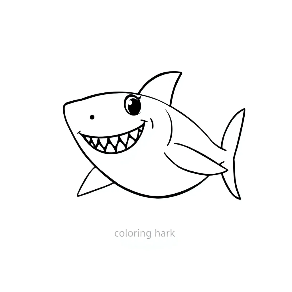 Sharks a friendly shark — easy sharks coloring page (ages 2–5)
