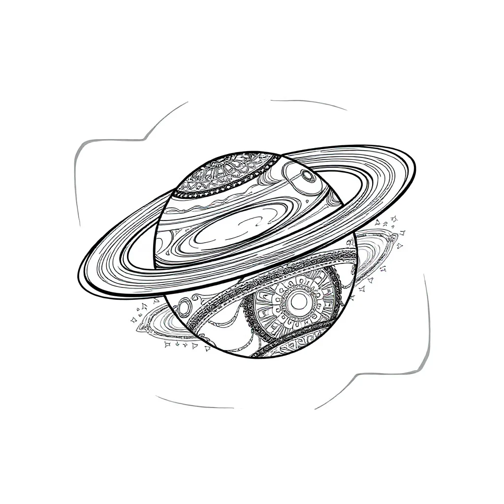 Solar system planets in orbit dancing — detailed solar system coloring page (ages 9+ & adults)