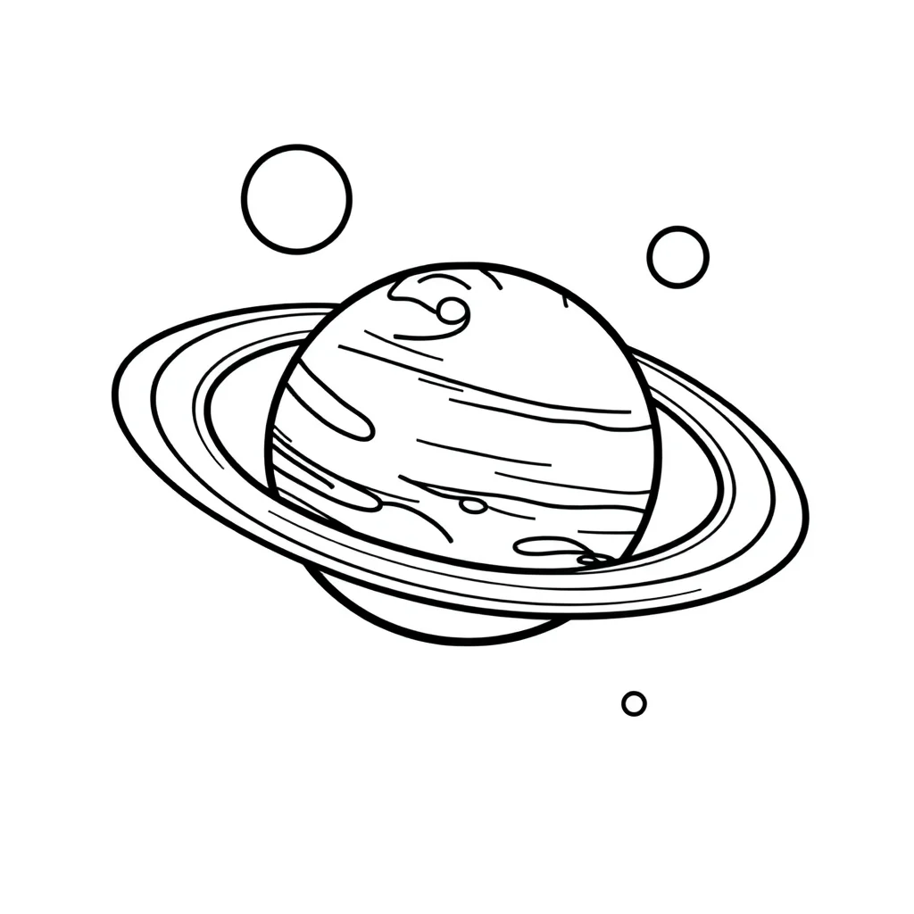 Solar system planets in orbit — easy solar system coloring page (ages 2–5)