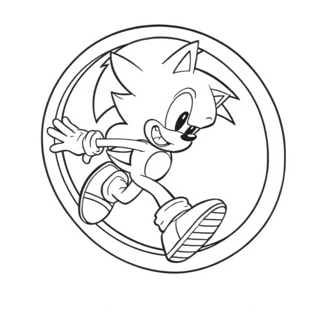 Sonic sonic the hedgehog dashing through a loop — easy sonic coloring page (ages 2–5)