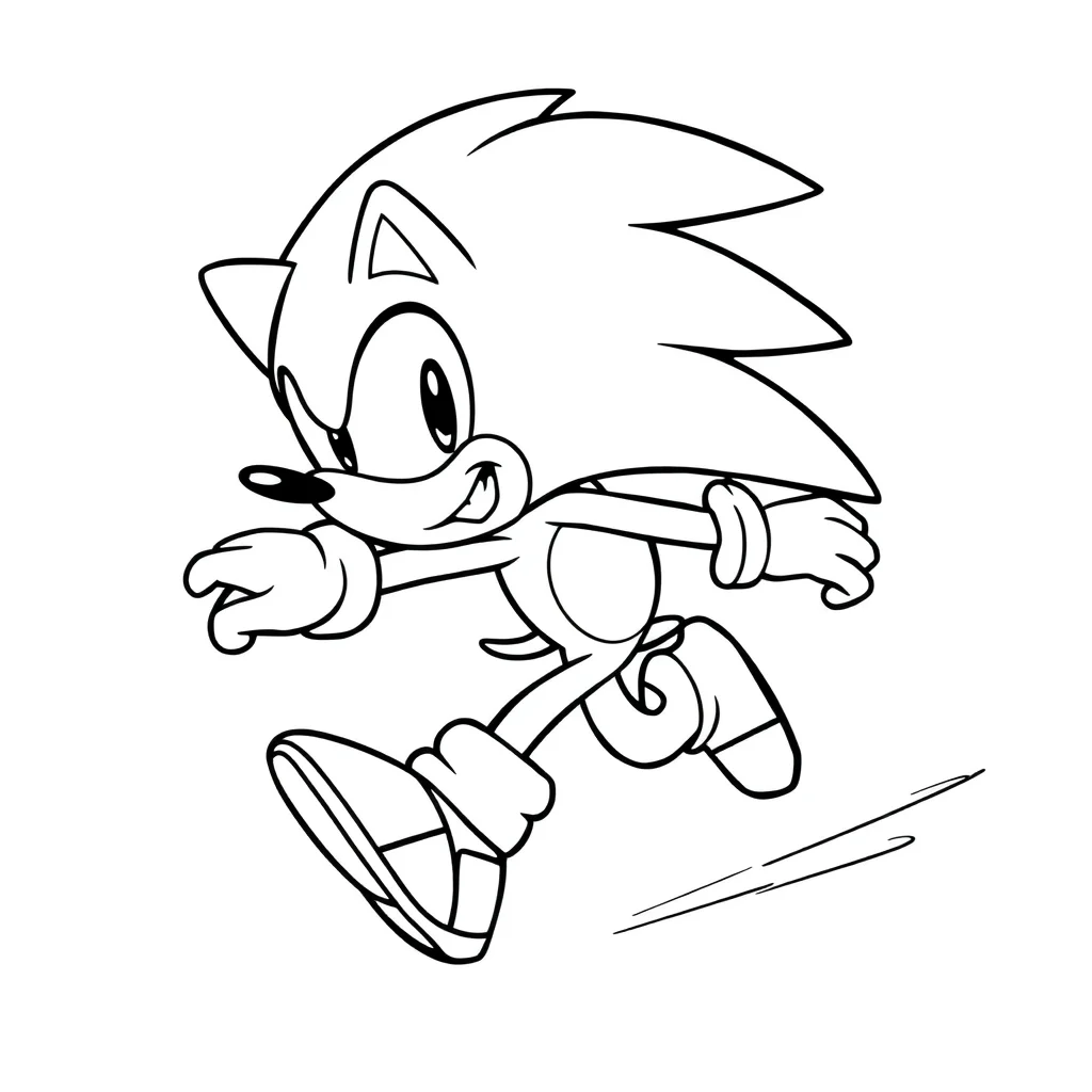 Sonic sonic the hedgehog in a spin dash — easy sonic coloring page (ages 2–5)