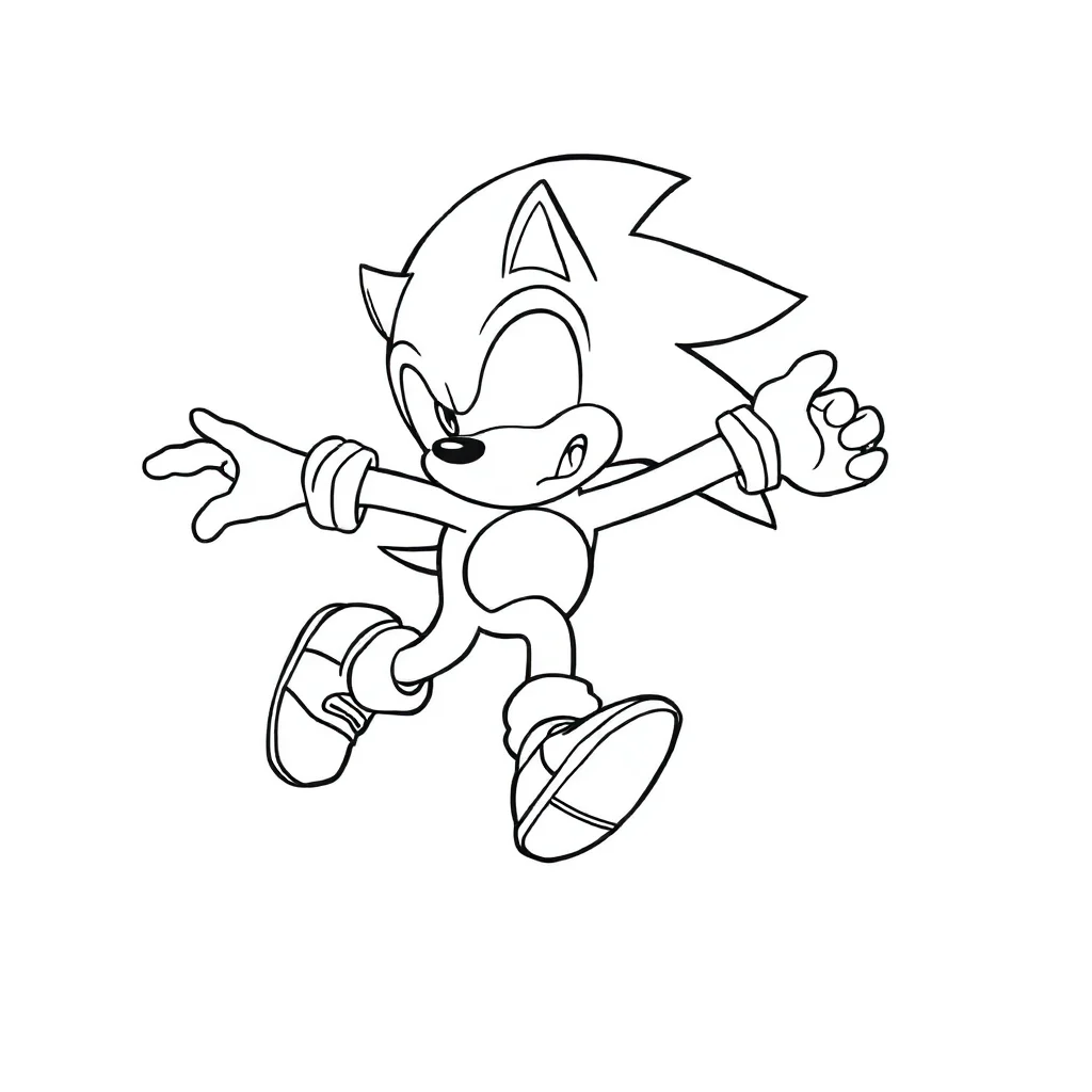 Sonic sonic the hedgehog jumping in the air — easy sonic coloring page (ages 2–5)