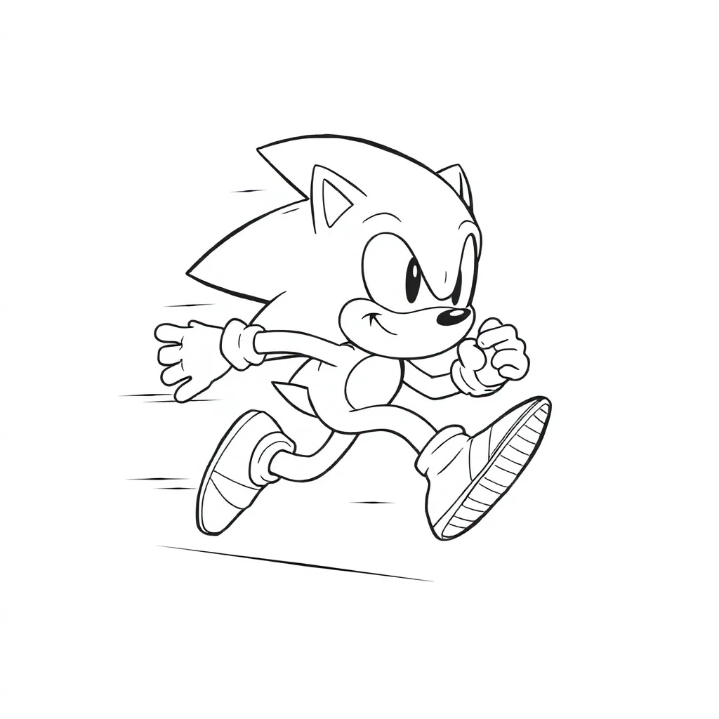 Sonic sonic the hedgehog running fast — easy sonic coloring page (ages 2–5)