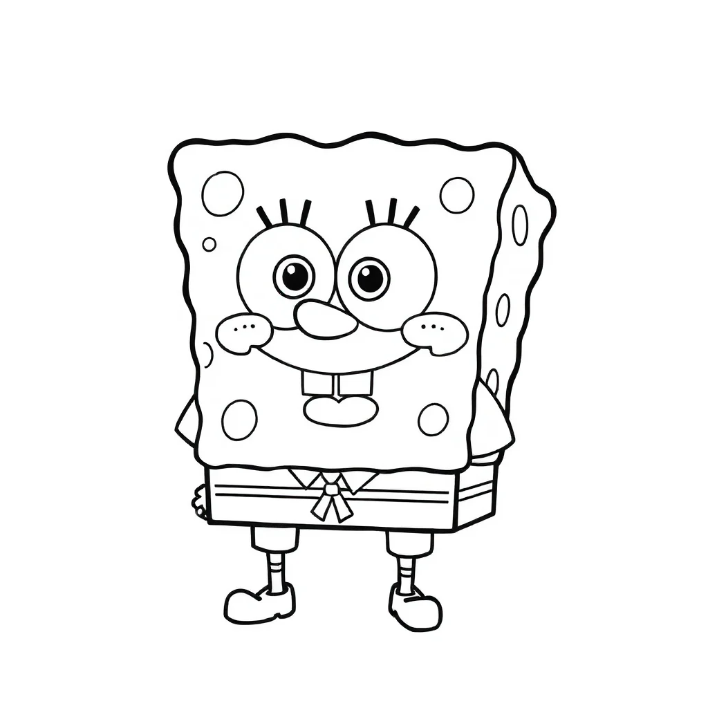 Spongebob a cute chibi spongebob — easy spongebob coloring page (ages 2–5)