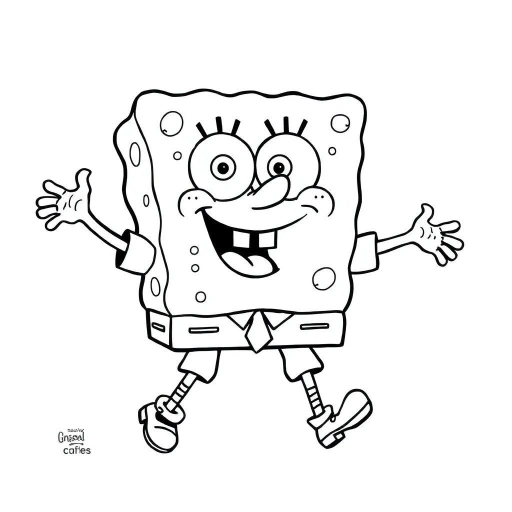 Spongebob spongebob dancing — easy spongebob coloring page (ages 2–5)