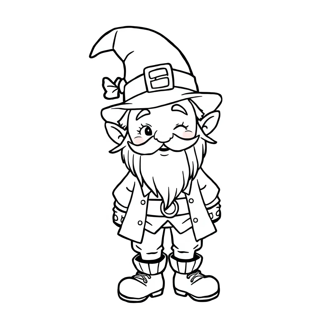 St patricks day a cute leprechaun — easy st. patrick's day coloring page (ages 2–5)