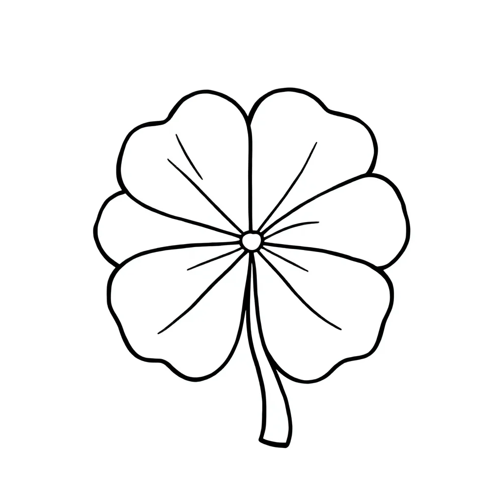 St patricks day a four leaf clover — easy st. patrick's day coloring page (ages 2–5)
