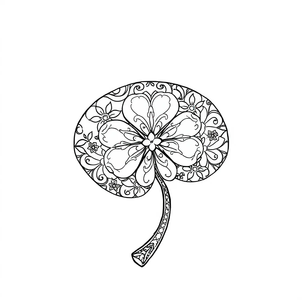 St patricks day a shamrock pattern sleeping curled up — detailed st. patrick's day coloring page (ages 9+ & adults)