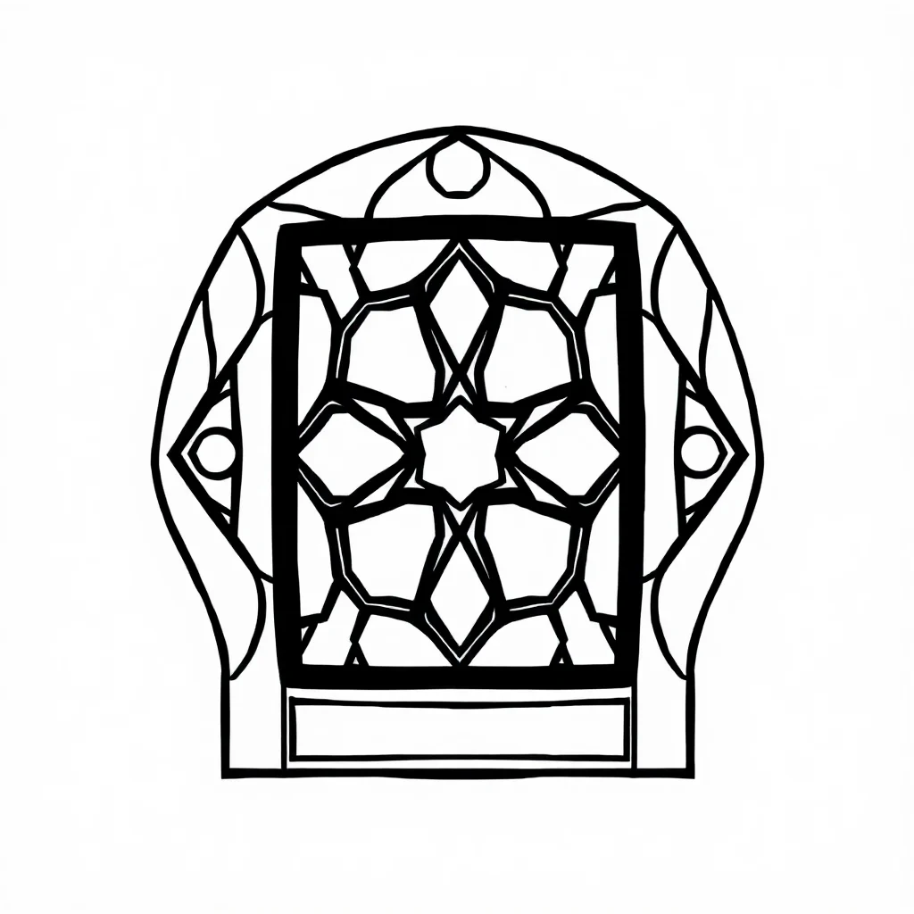 Stained glass a geometric stained glass — easy stained glass coloring page (ages 2–5)