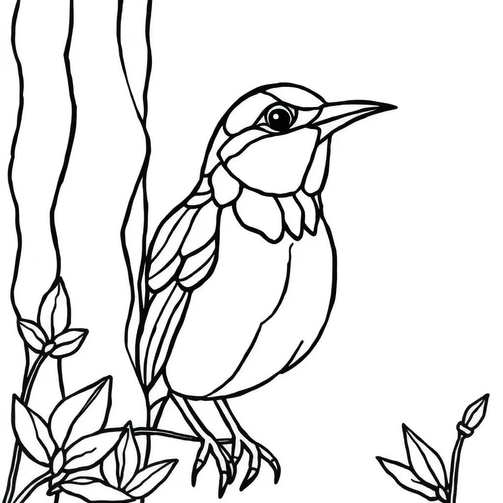 Stained glass a stained glass bird peeking from behind something — classic stained glass coloring page (ages 5–10)