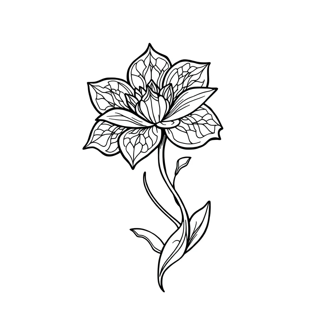 Stained glass a stained glass flower leaping mid air — detailed stained glass coloring page (ages 9+ & adults)