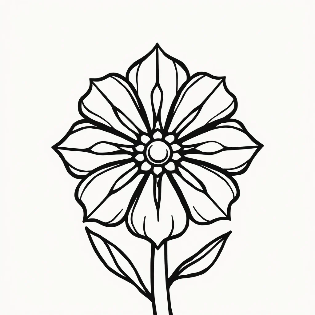 Stained glass a stained glass flower — easy stained glass coloring page (ages 2–5)