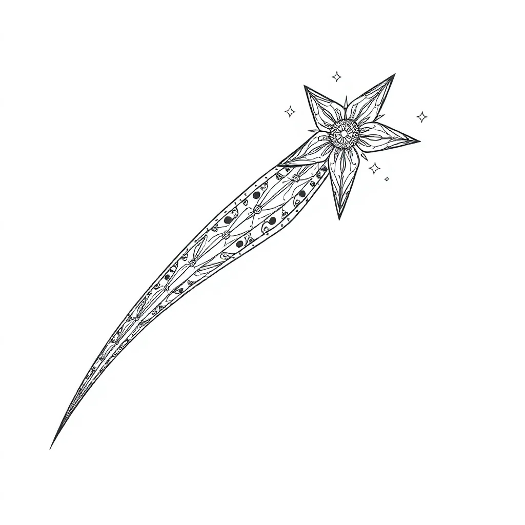 Stars a shooting star leaping mid air — detailed stars coloring page (ages 9+ & adults)