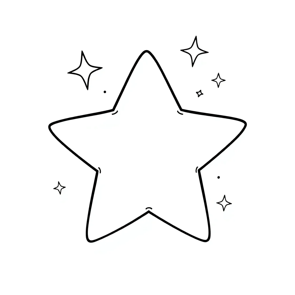 Stars a star with sparkles — easy stars coloring page (ages 2–5)