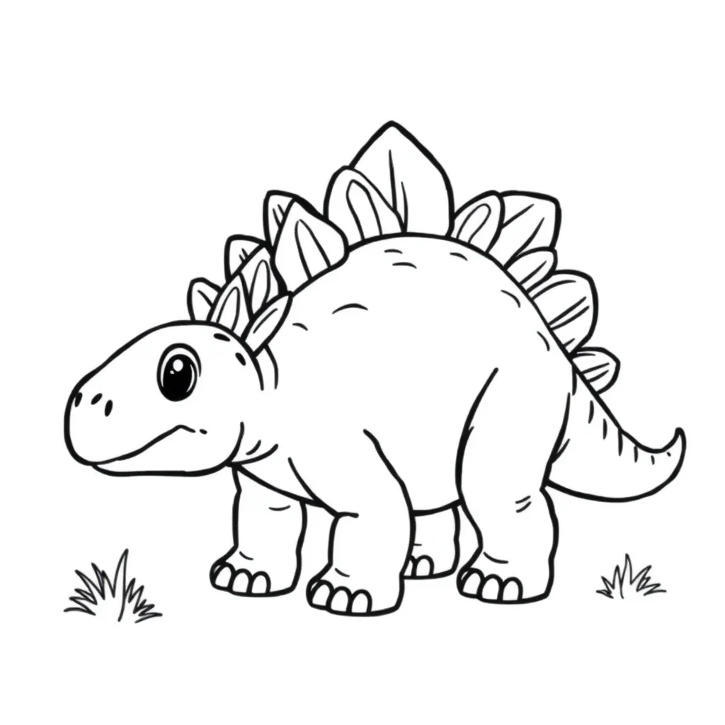Stegosaurus a baby stegosaurus — easy stegosaurus coloring page (ages 2–5)