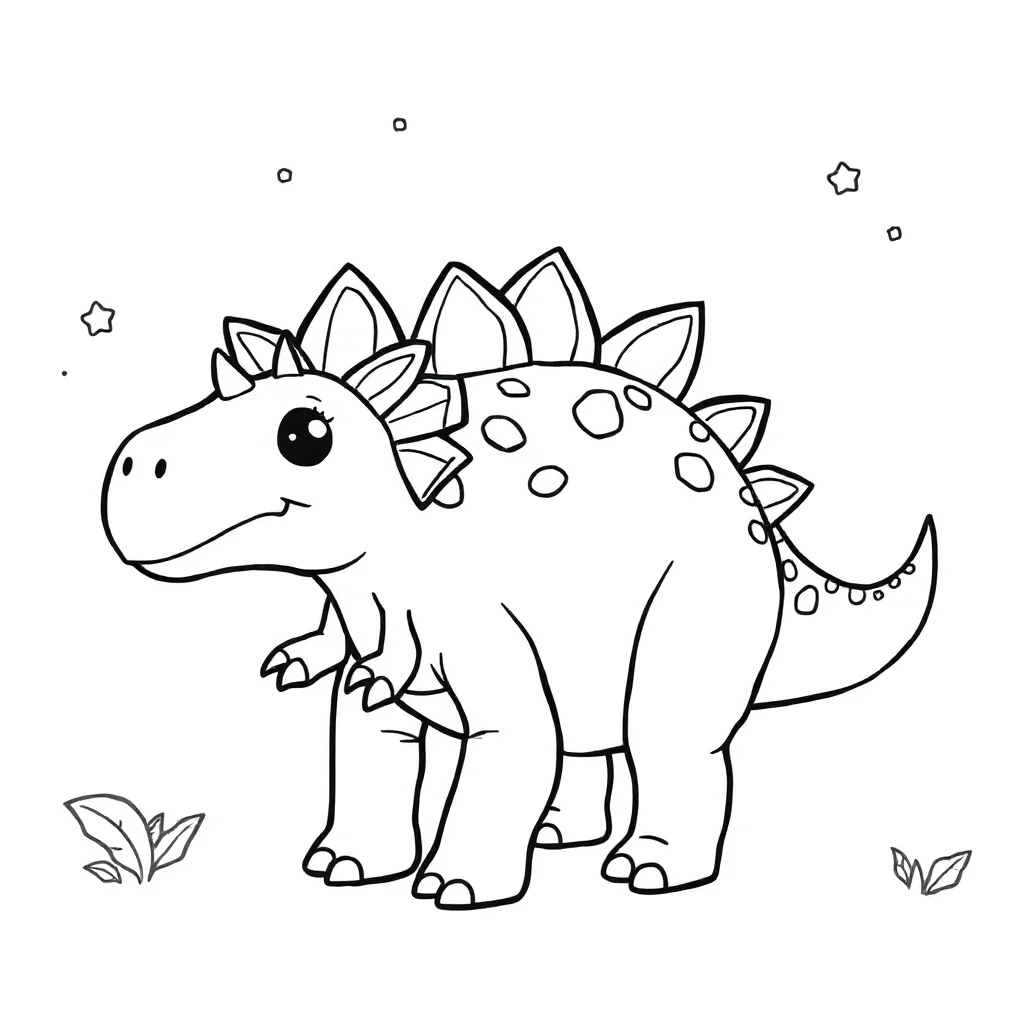 Stegosaurus a cute stegosaurus — easy stegosaurus coloring page (ages 2–5)