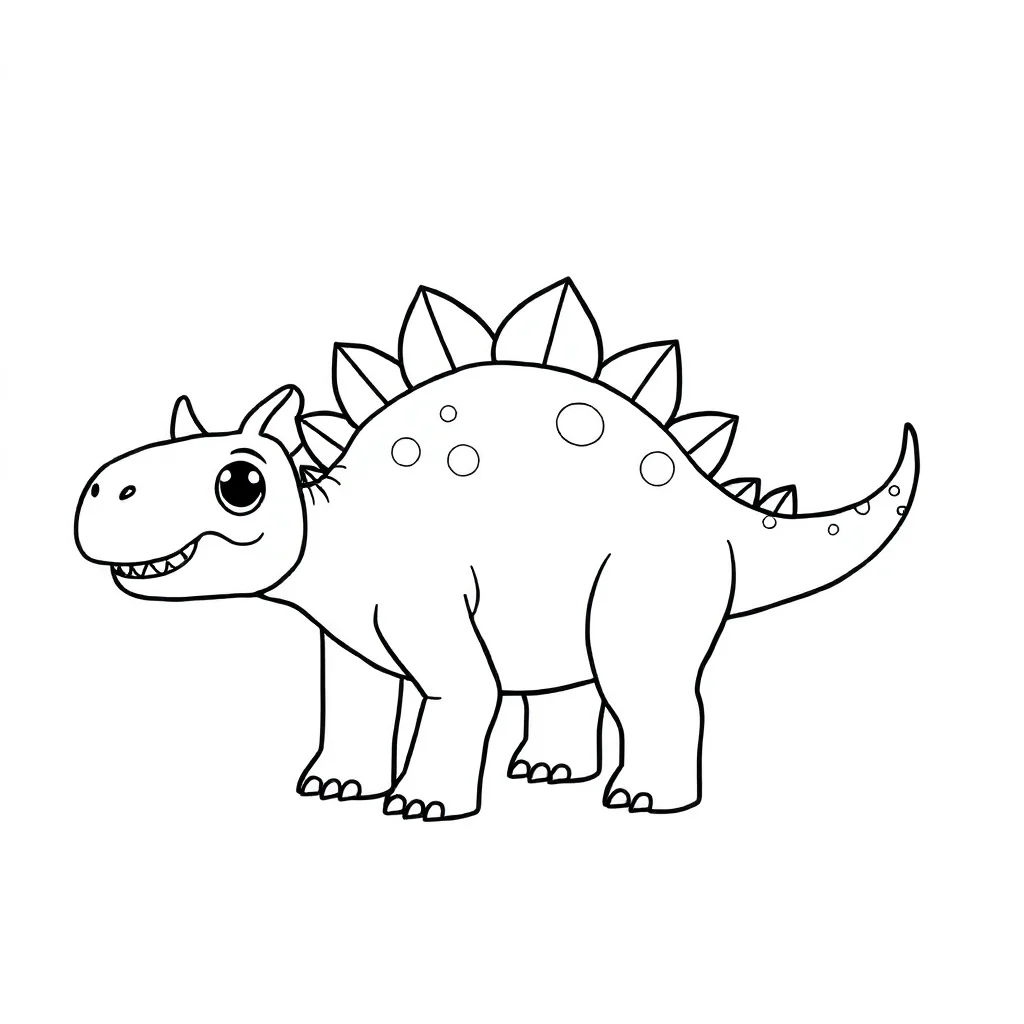 Stegosaurus a friendly stegosaurus — easy stegosaurus coloring page (ages 2–5)