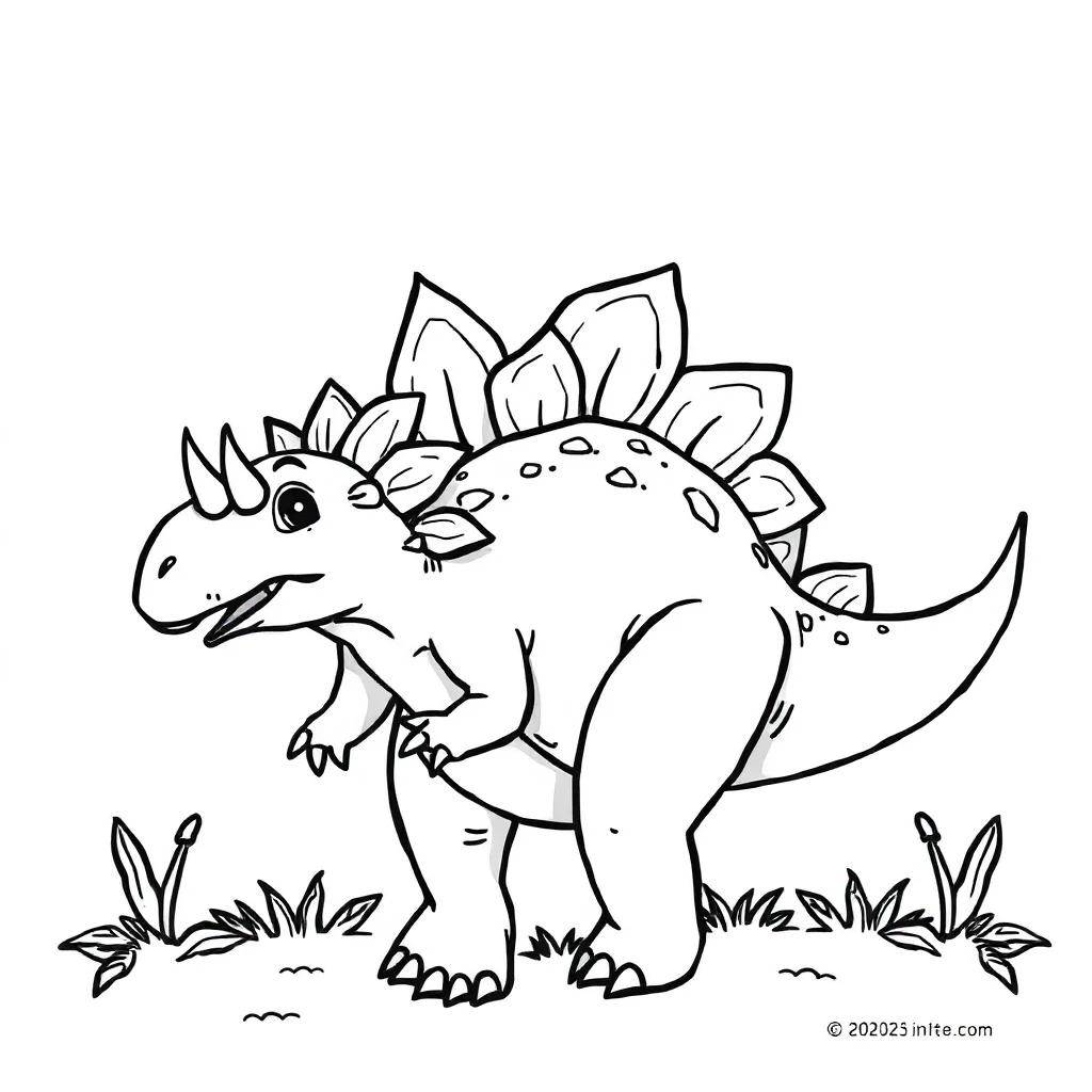 Stegosaurus a stegosaurus with back plates flying — easy stegosaurus coloring page (ages 2–5)