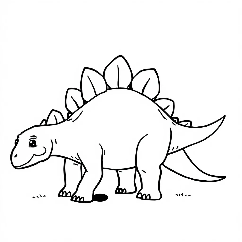 Stegosaurus a stegosaurus with back plates — easy stegosaurus coloring page (ages 2–5)