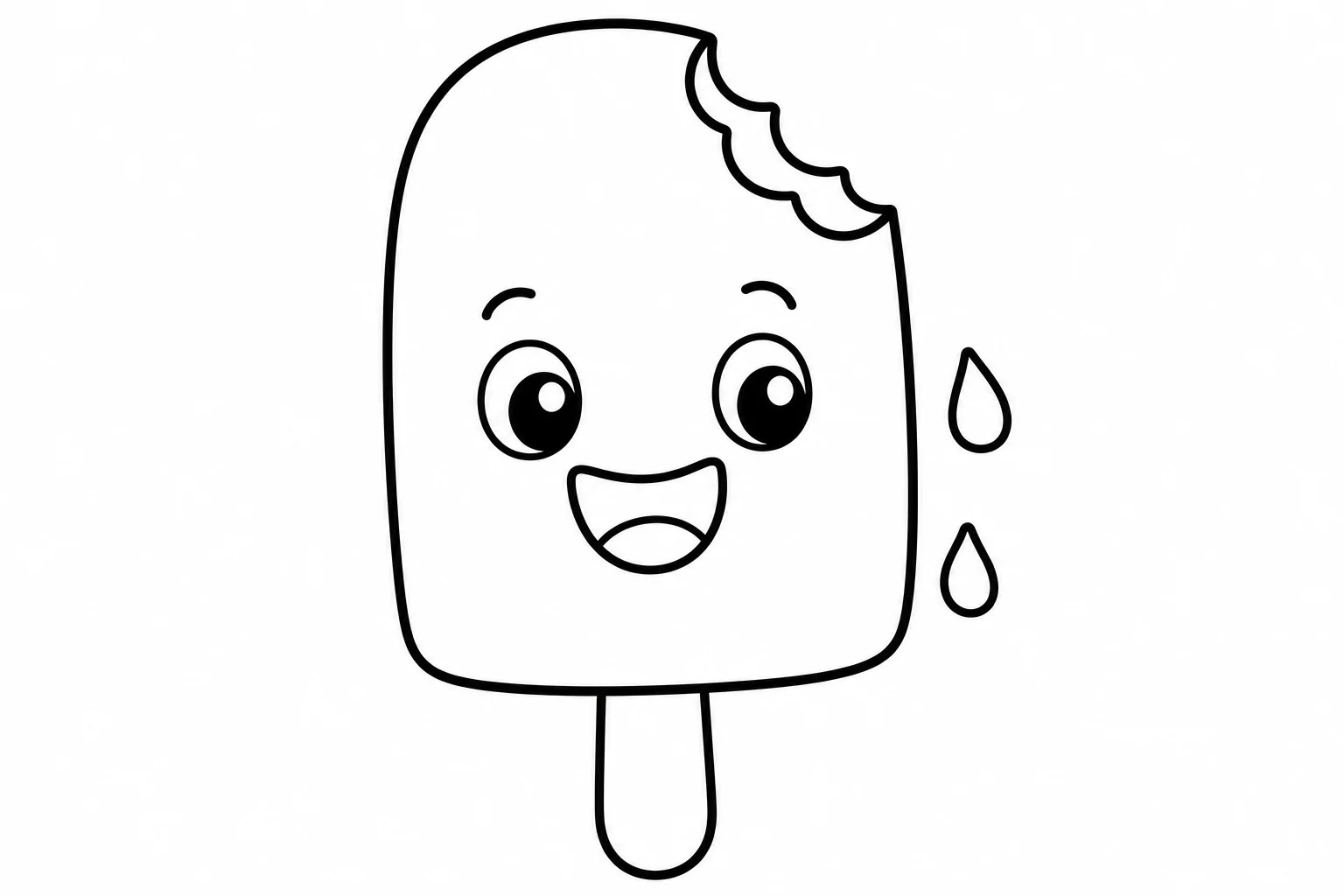 Summer popsicle — easy summer coloring page (ages 2–5)