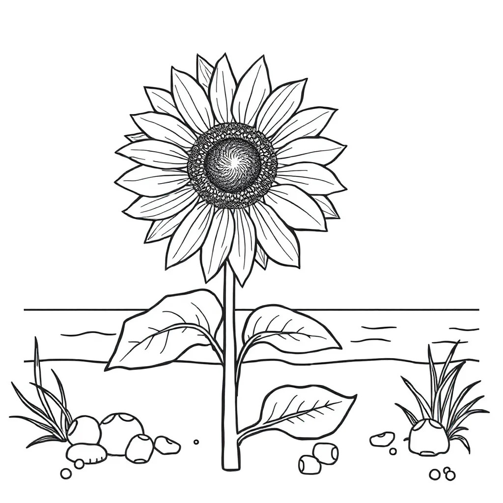 Sunflowers coloring pages