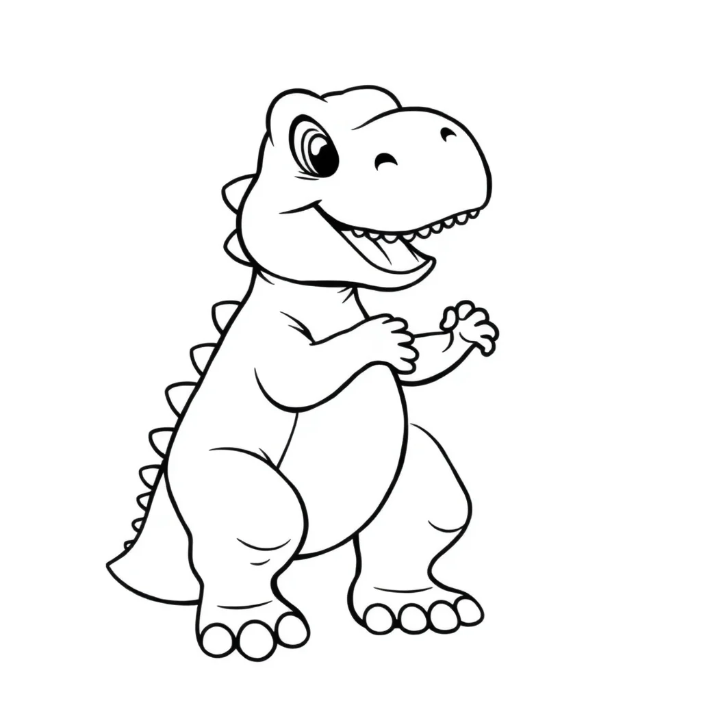 T rex a baby t rex hugging a friend — easy t-rex coloring page (ages 2–5)