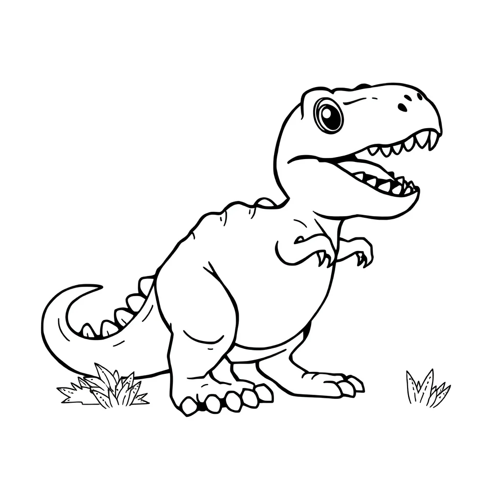 T rex a baby t rex — easy t-rex coloring page (ages 2–5)