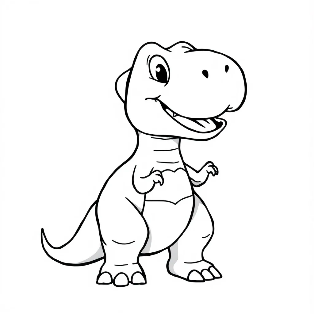 T rex a friendly t rex — easy t-rex coloring page (ages 2–5)