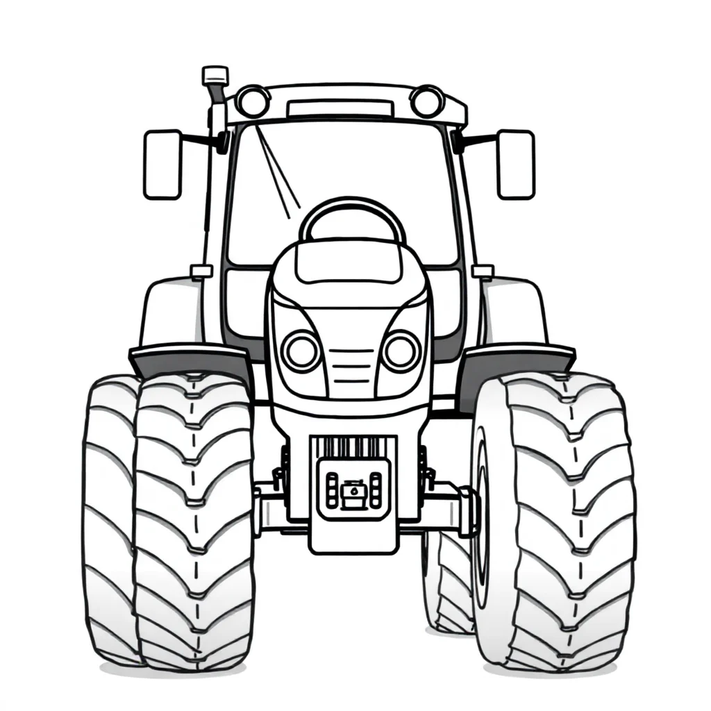 Tractors a big tractor — easy tractors coloring page (ages 2–5)