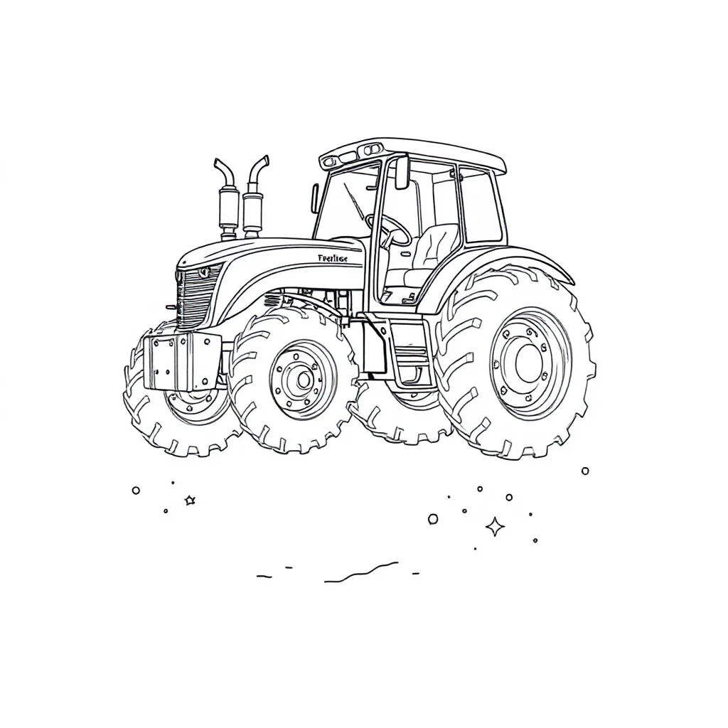 Tractors a cute tractor leaping mid air — detailed tractors coloring page (ages 9+ & adults)