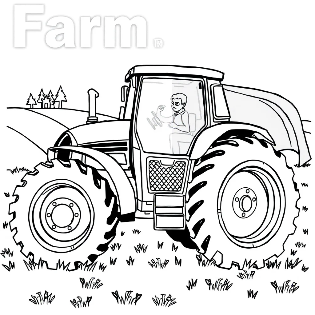 Tractors a farm tractor in a superhero cape — classic tractors coloring page (ages 5–10)