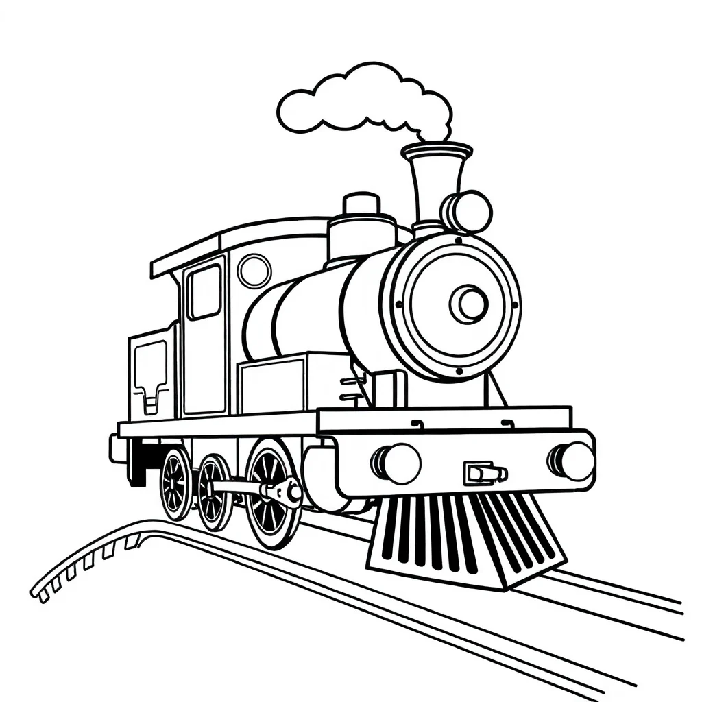 Trains a steam train flying — easy trains coloring page (ages 2–5)