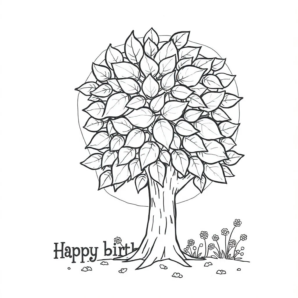 Trees coloring pages