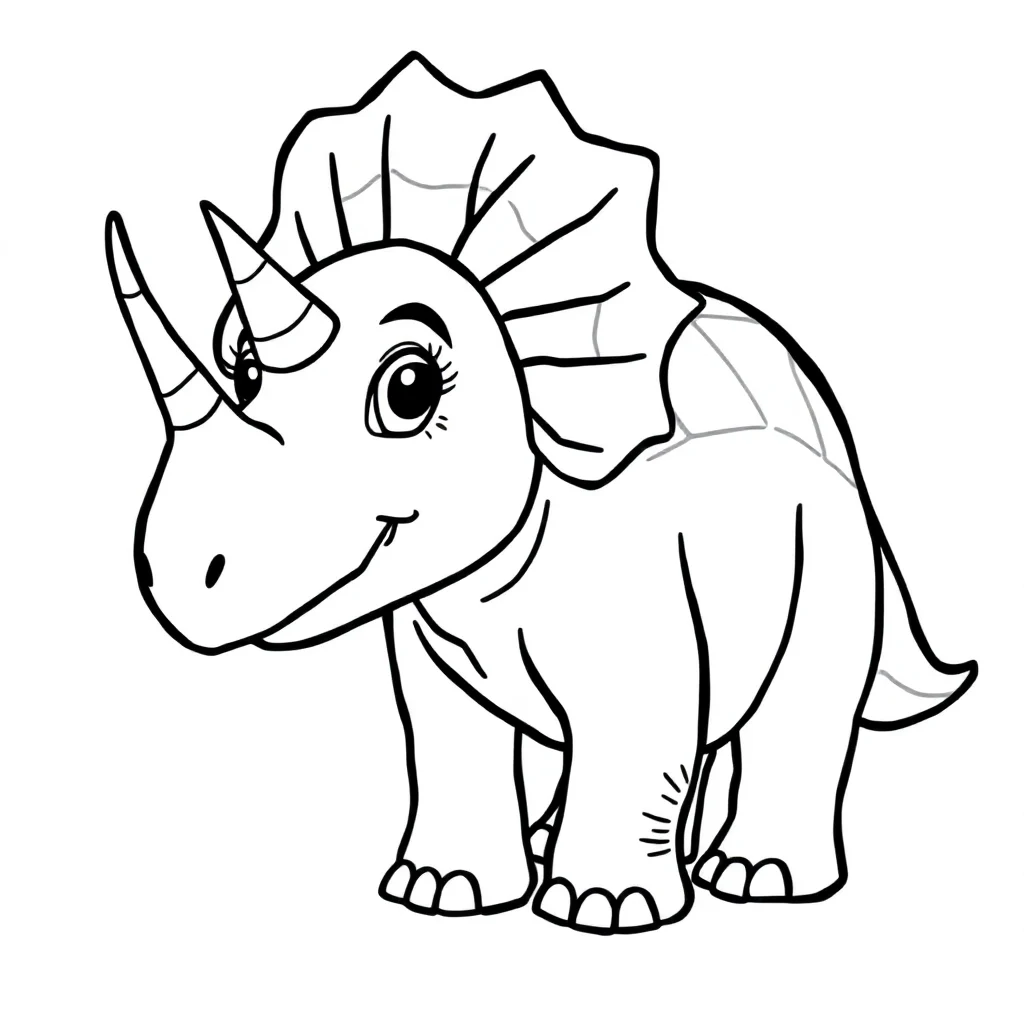 Triceratops a baby triceratops — easy triceratops coloring page (ages 2–5)