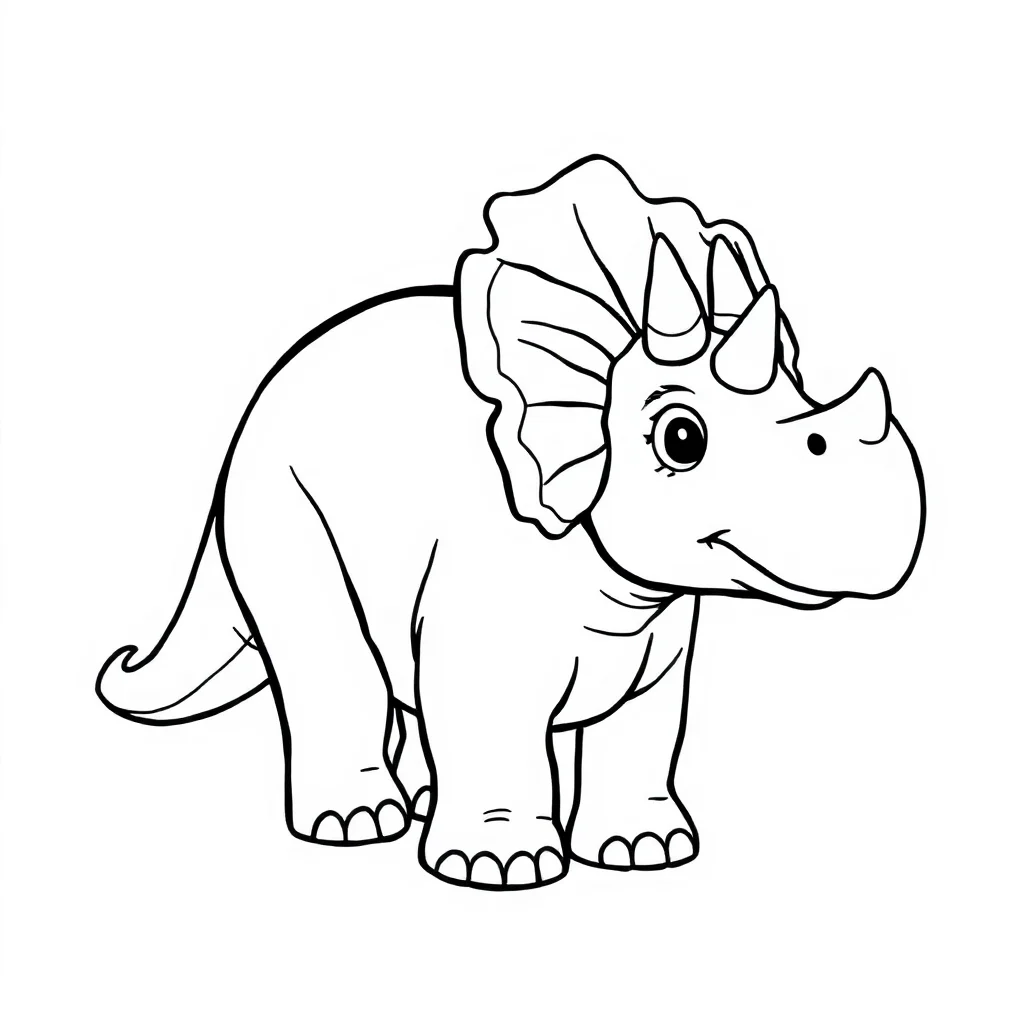 Triceratops a cute triceratops — easy triceratops coloring page (ages 2–5)