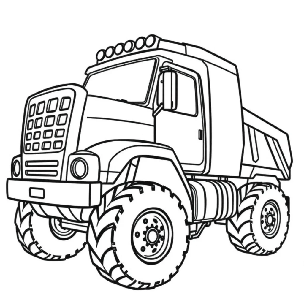 Trucks a big truck — easy trucks coloring page (ages 2–5)