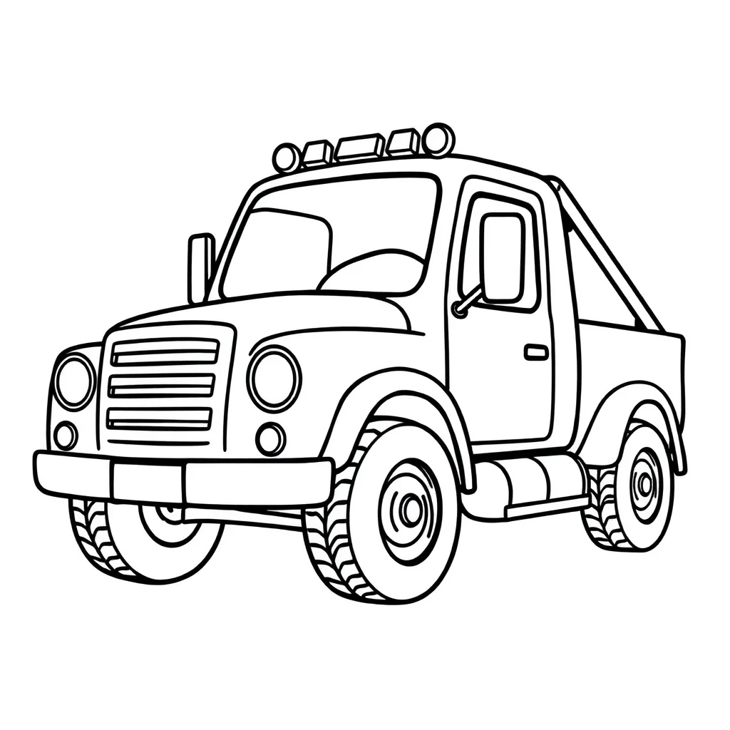 Trucks a cute truck — easy trucks coloring page (ages 2–5)