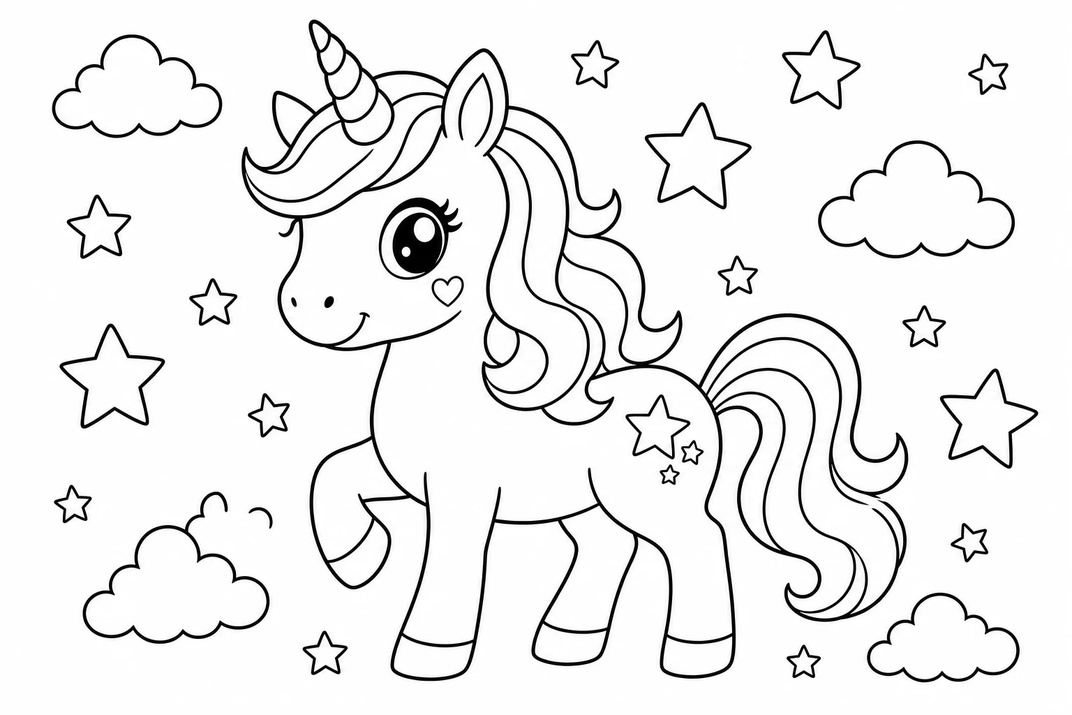 Unicorns coloring pages