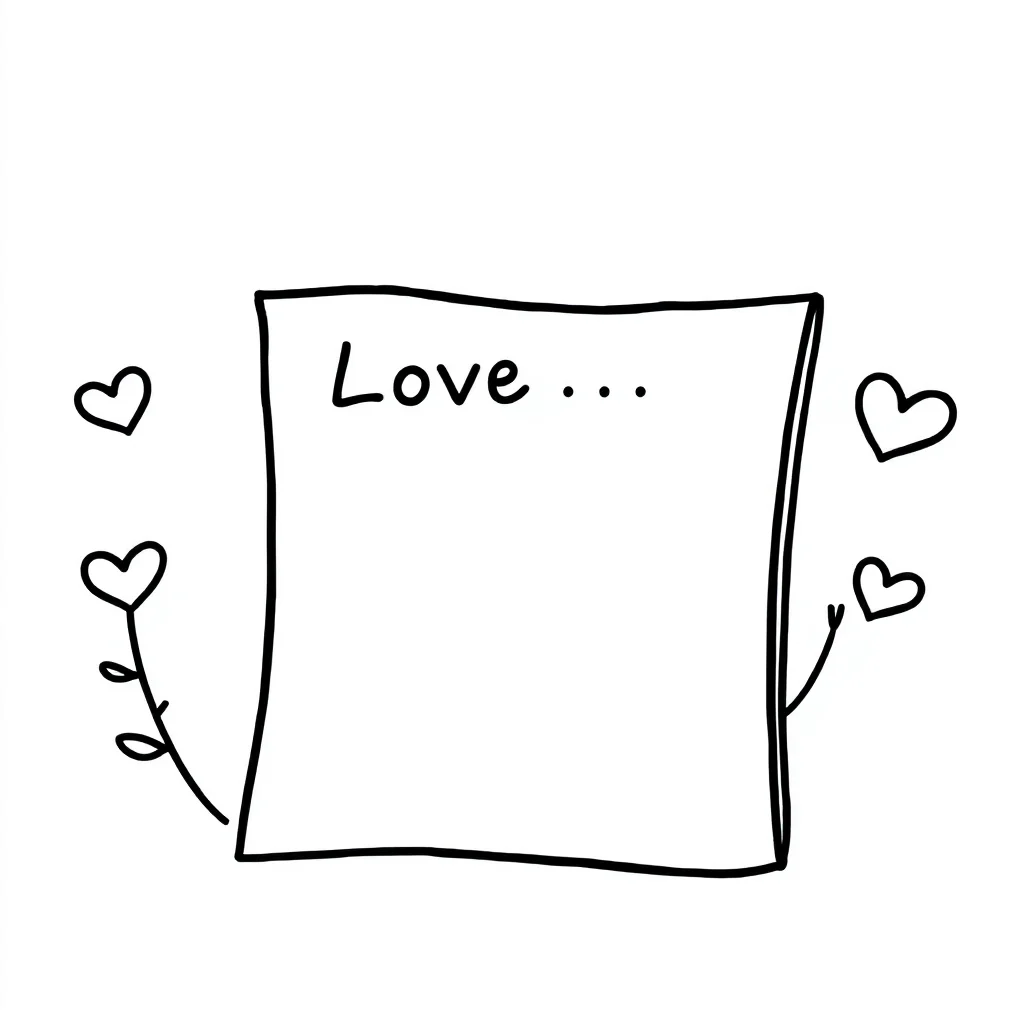 Valentines day a love letter — easy valentine's day coloring page (ages 2–5)