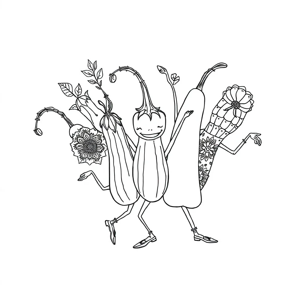 Vegetables coloring pages