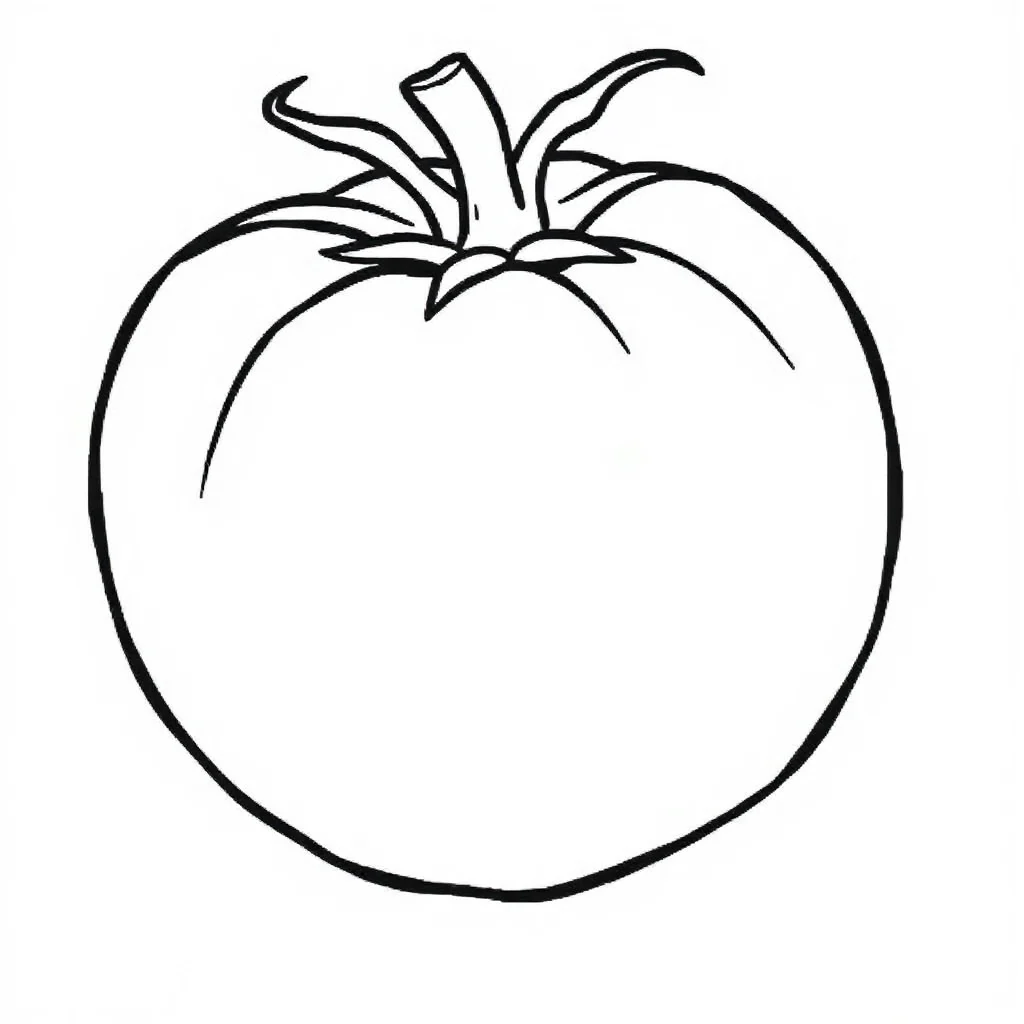 Vegetables a tomato — easy vegetables coloring page (ages 2–5)
